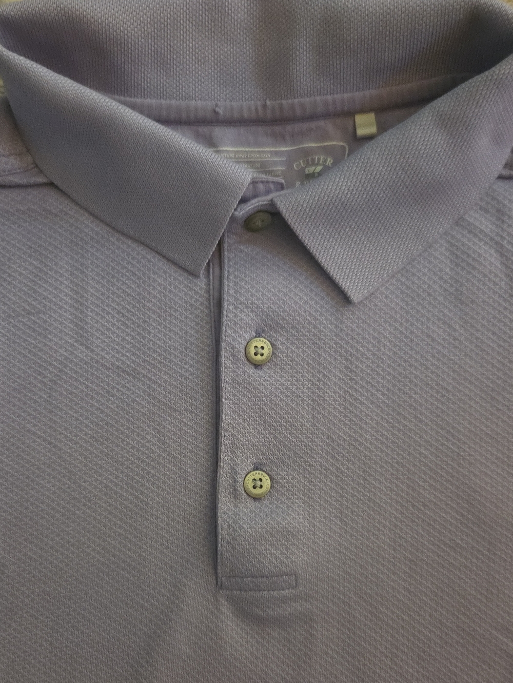 Cutter & Buck Lavender Textured Golf Polo, Men's L